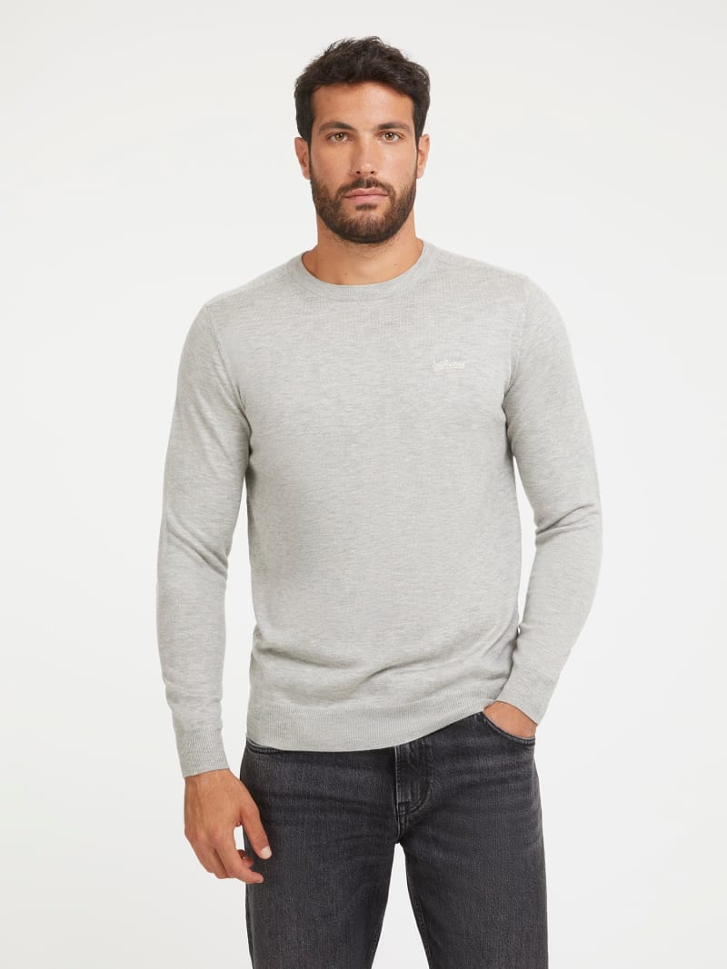 GUESS® Crew neck silk blend sweater