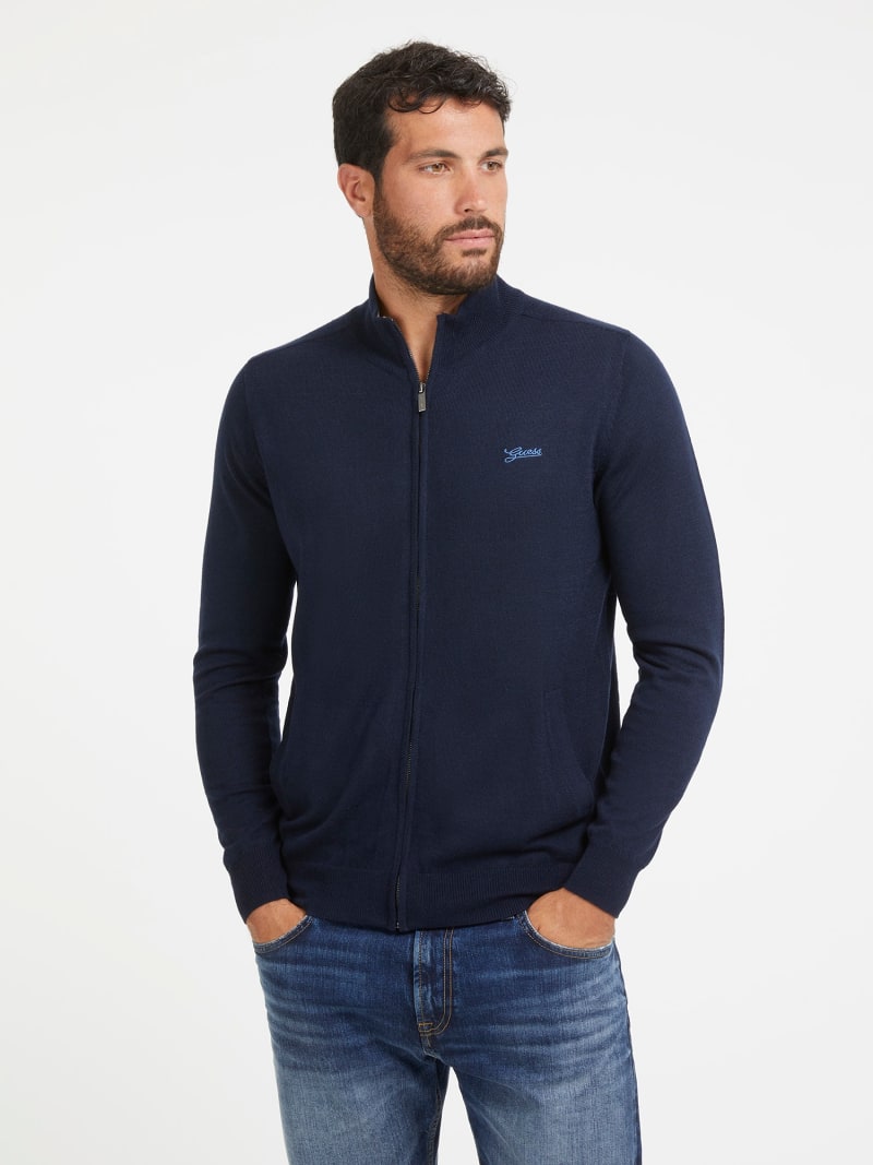 GUESS® Kardigan z domieszką jedwabiu i golfem Mężczyzna