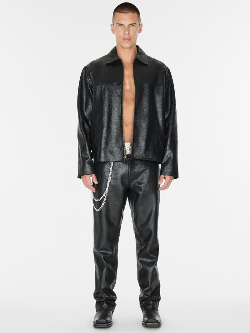 GUESS® Pantalon cuir évasé taille moyenne