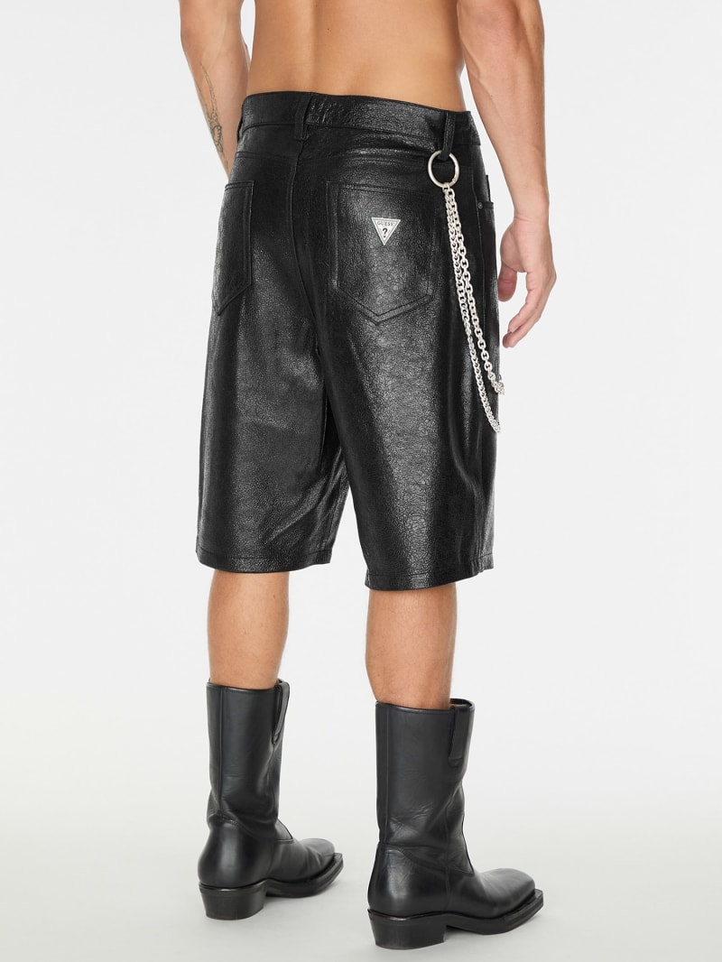 GUESS® High rise leather shorts