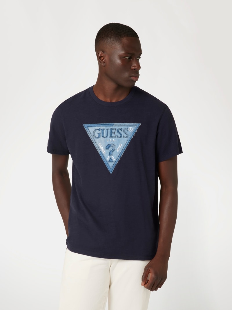 Triangle logo patch t shirt