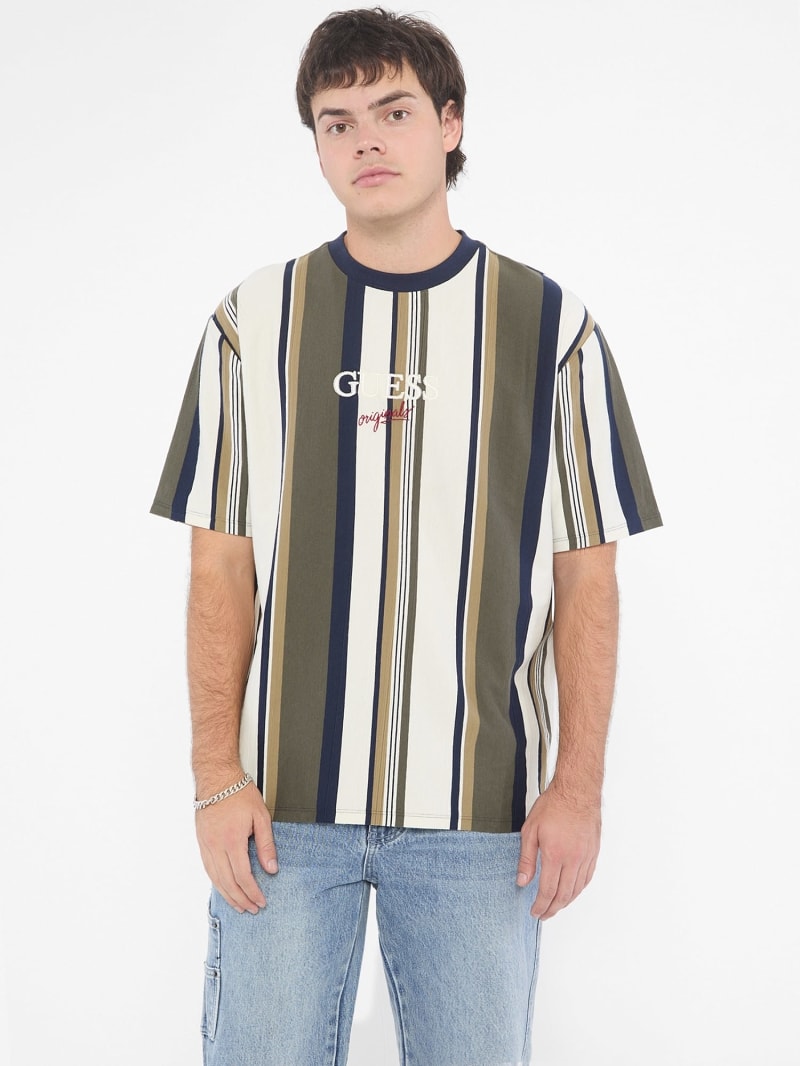 Mens guess striped shirt top