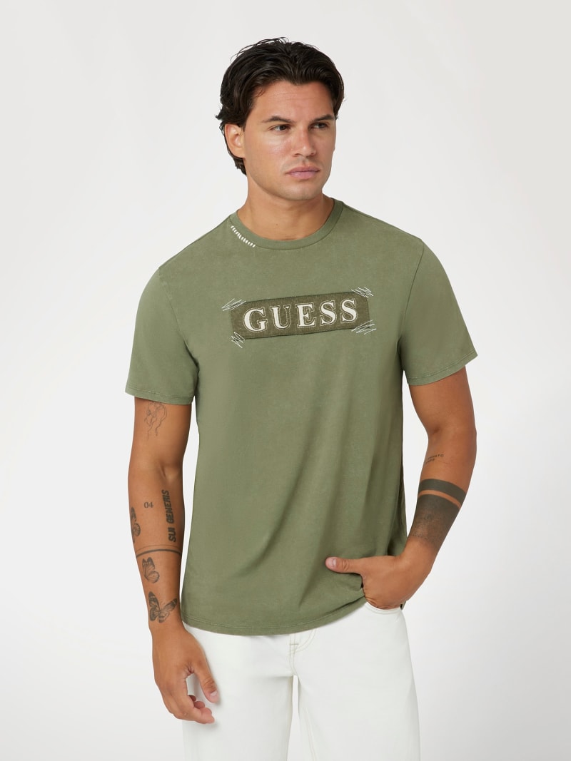 Green guess t shirt sales