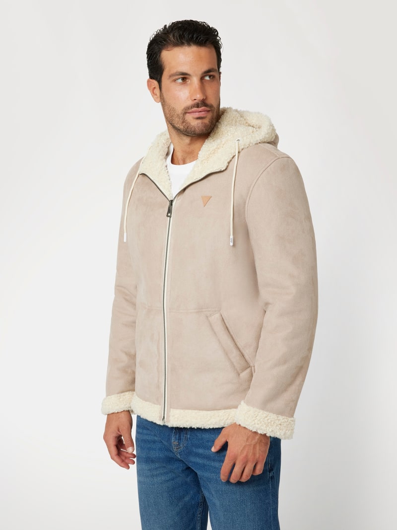 Guess reversible jacket with faux fur online