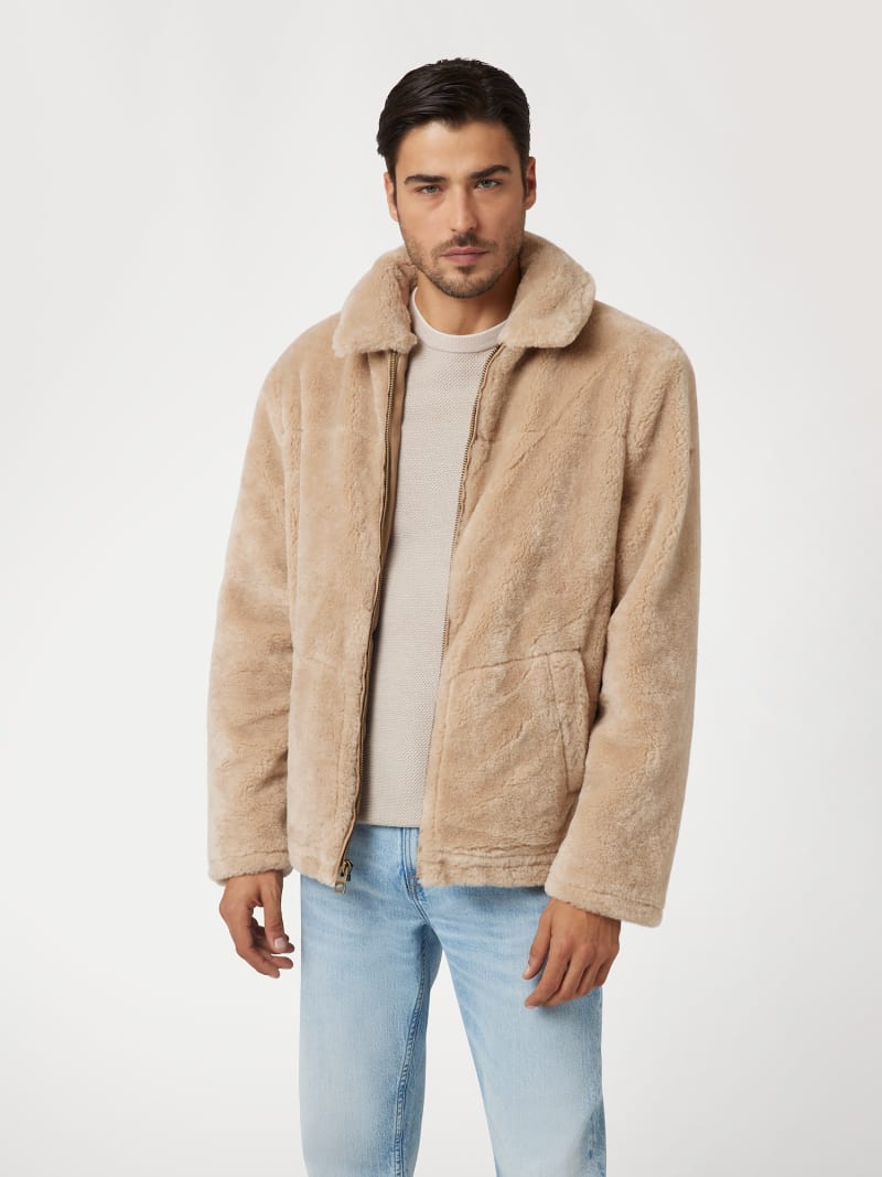 Men's faux sherpa jacket clearance