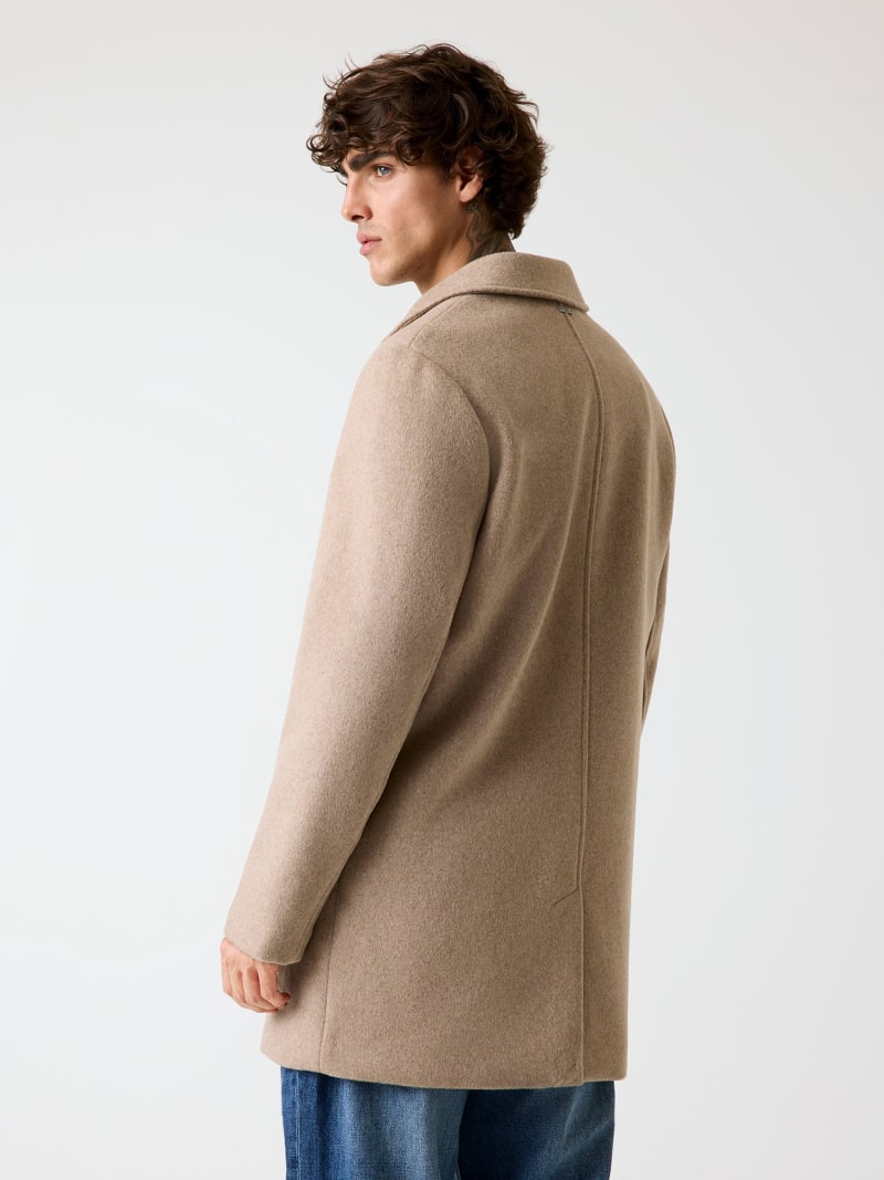 Melton wool-blend fitted coat Men | GUESS® Past Collections