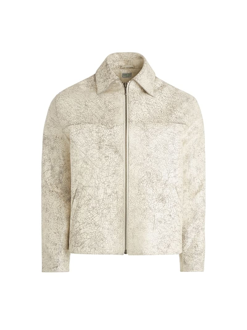 Veste En Cuir Véritable GUESS Pour Hommes – Style Terminator Rétro, Taille M, Occasion Très Bon état