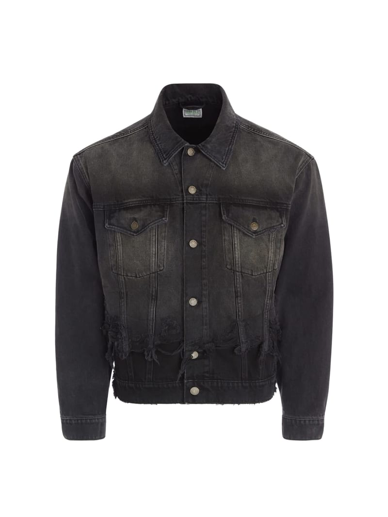 Black guess denim jacket top