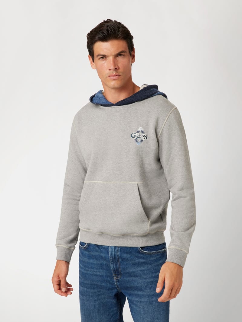 Sweat shirt a capuche couleur contrastante