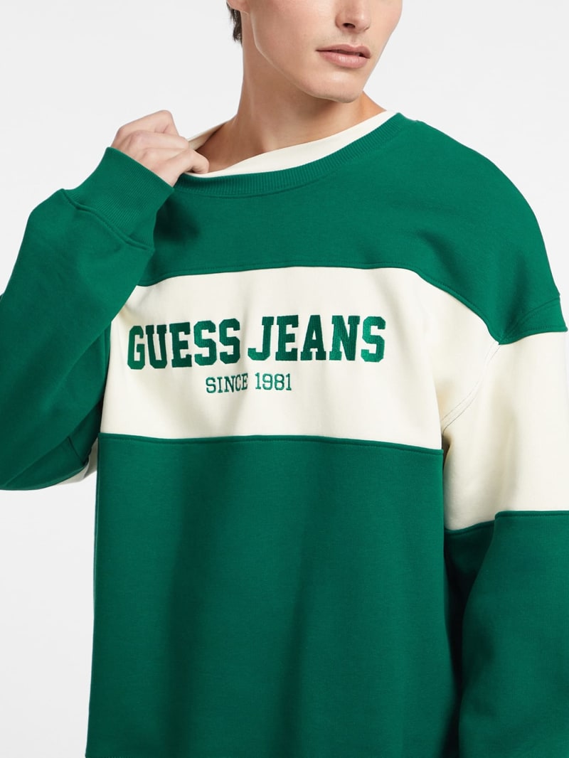 Green guess sweatshirt sales