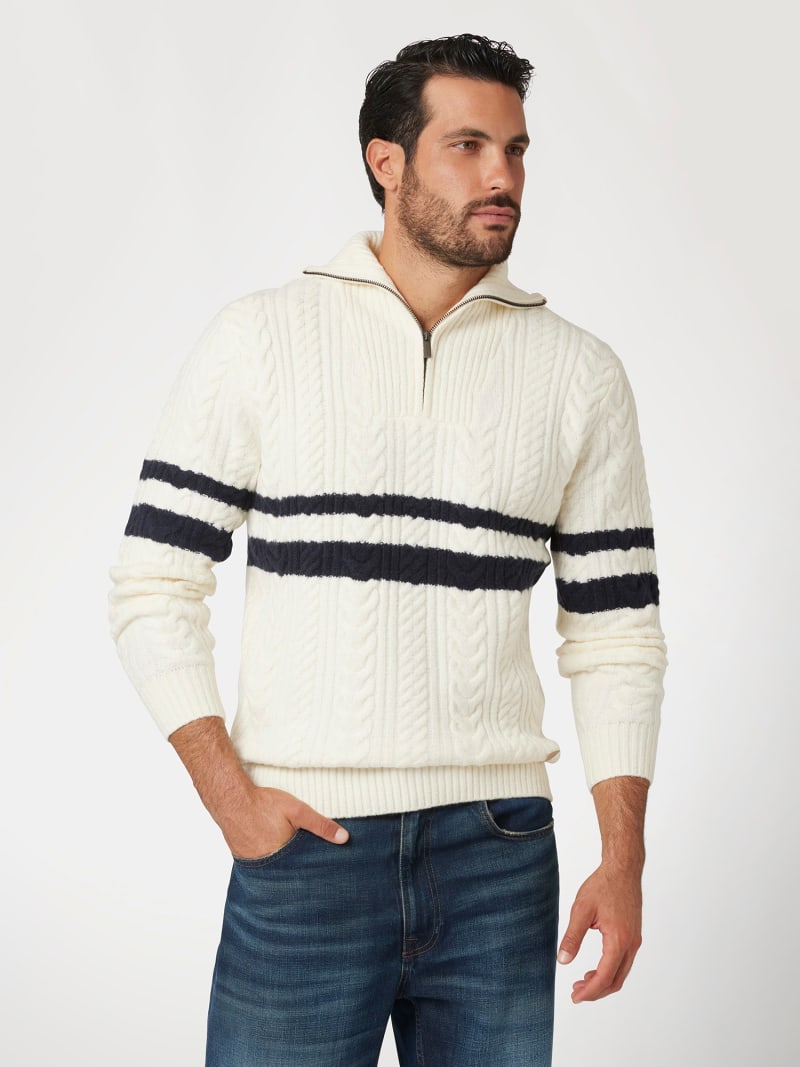 GUESS Wool blend zip sweater Men