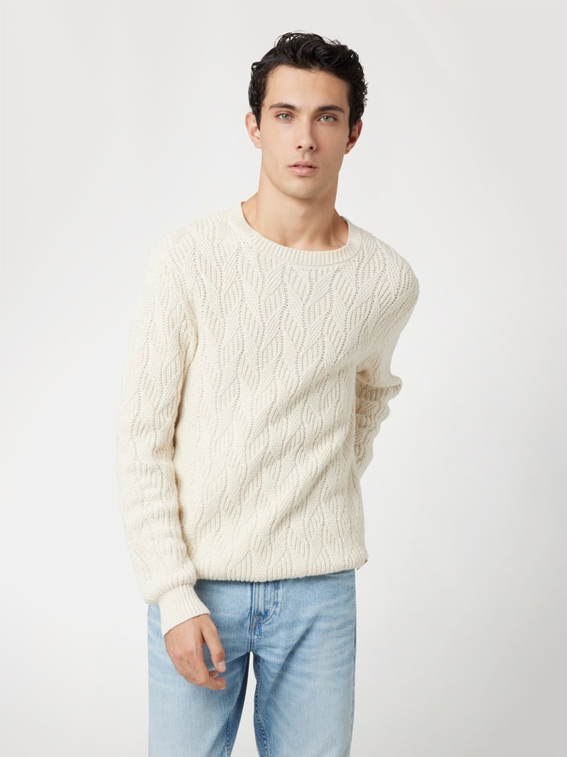 Crew neck wool blend sweater