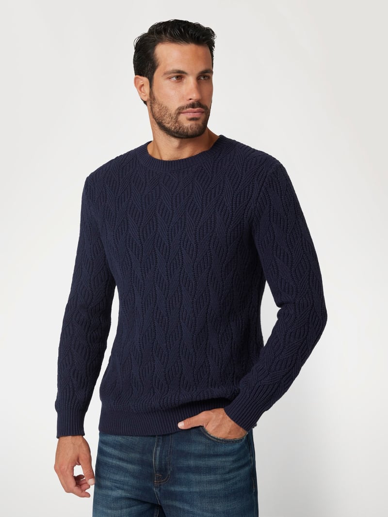 Crew neck wool blend sweater