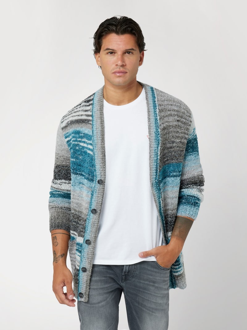 Multicolor long cardigan hot sale
