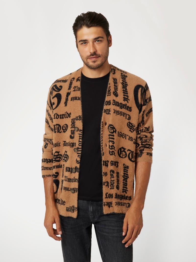 Mens fuzzy cardigan clearance