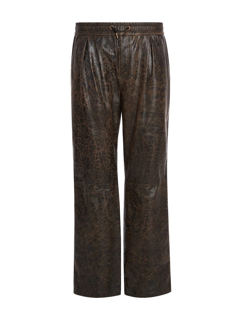 Leather regular pant