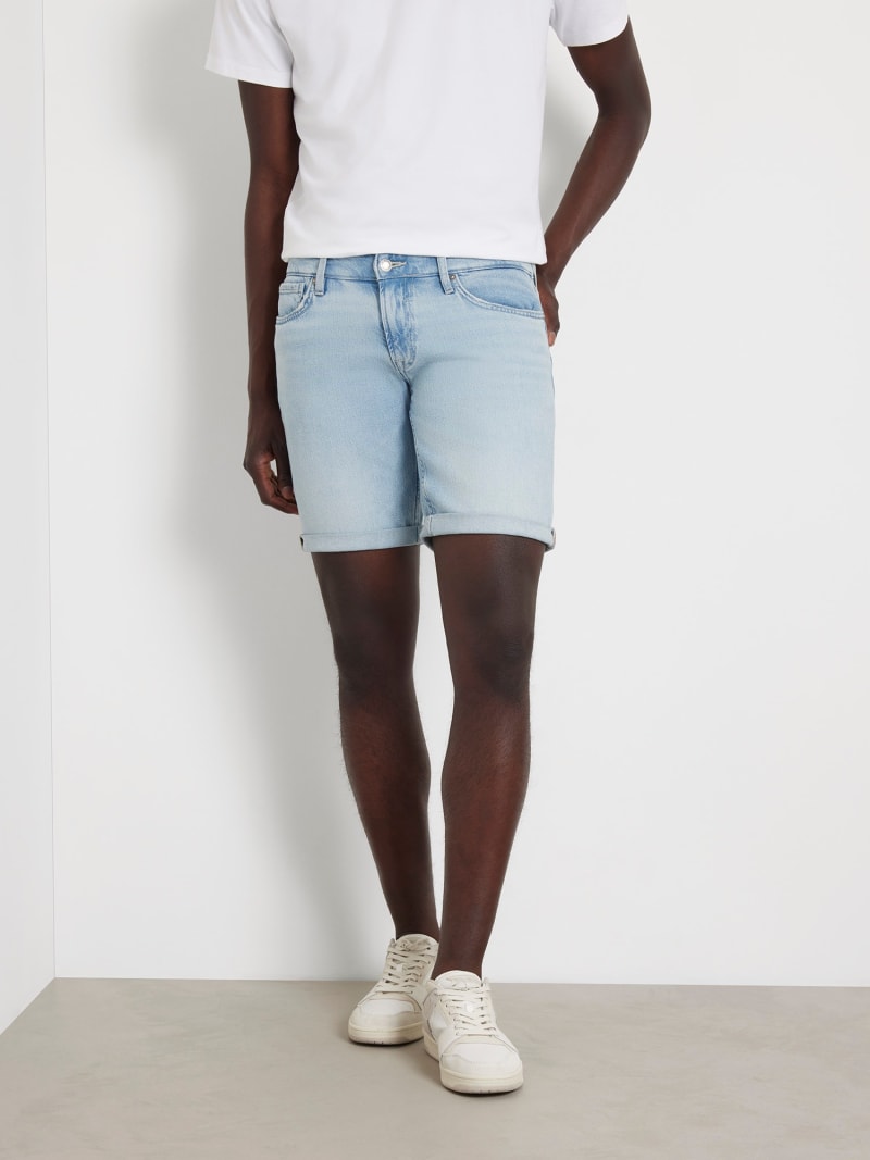 Low rise denim shorts