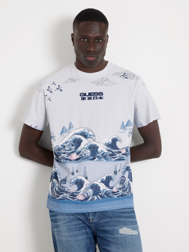 Guess printed t shirt outlet