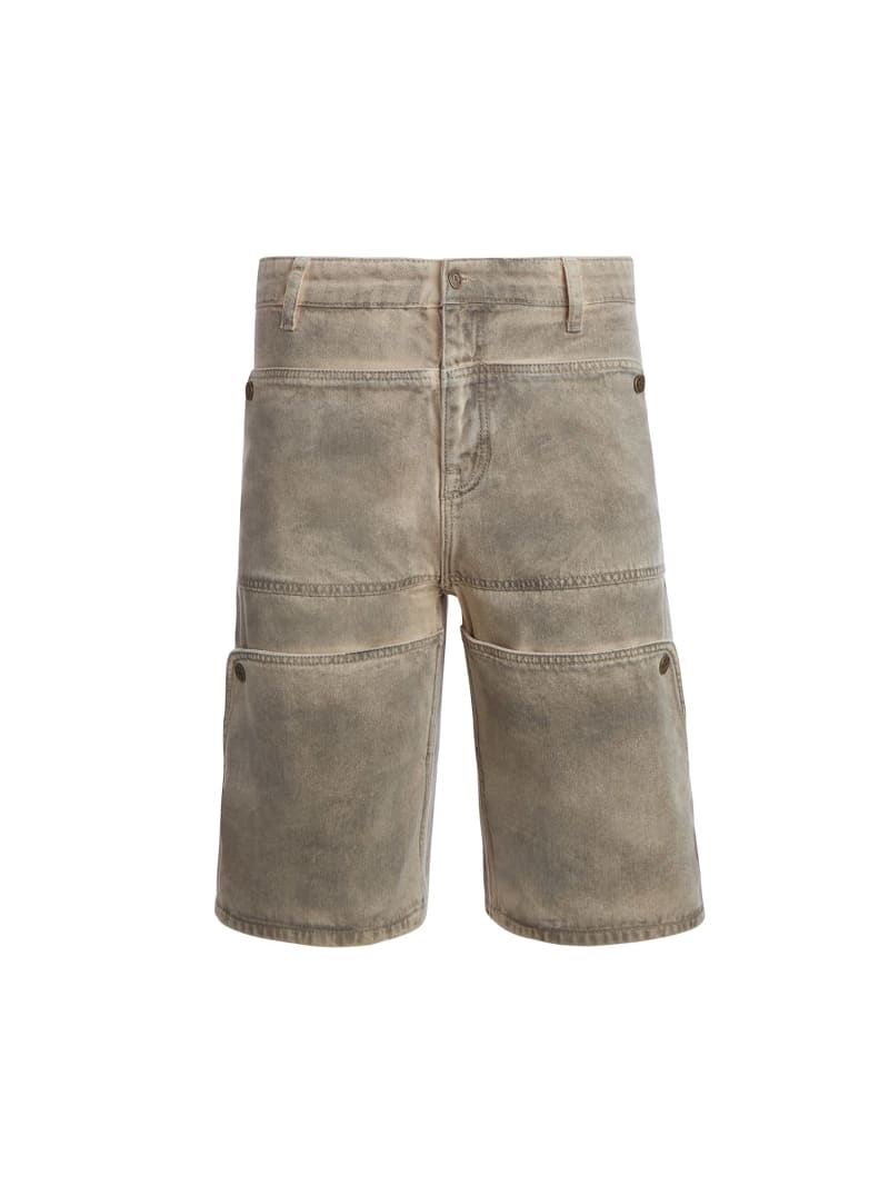 Mid rise relaxed denim shorts