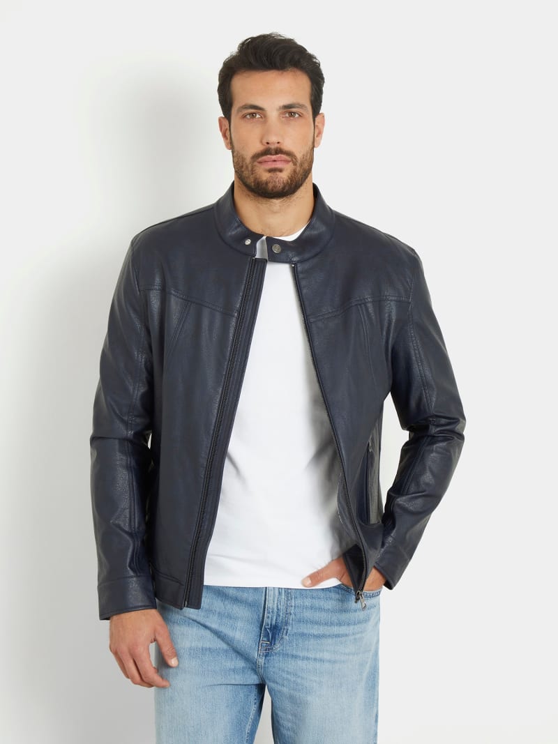 Cazadora piel motera hombre top