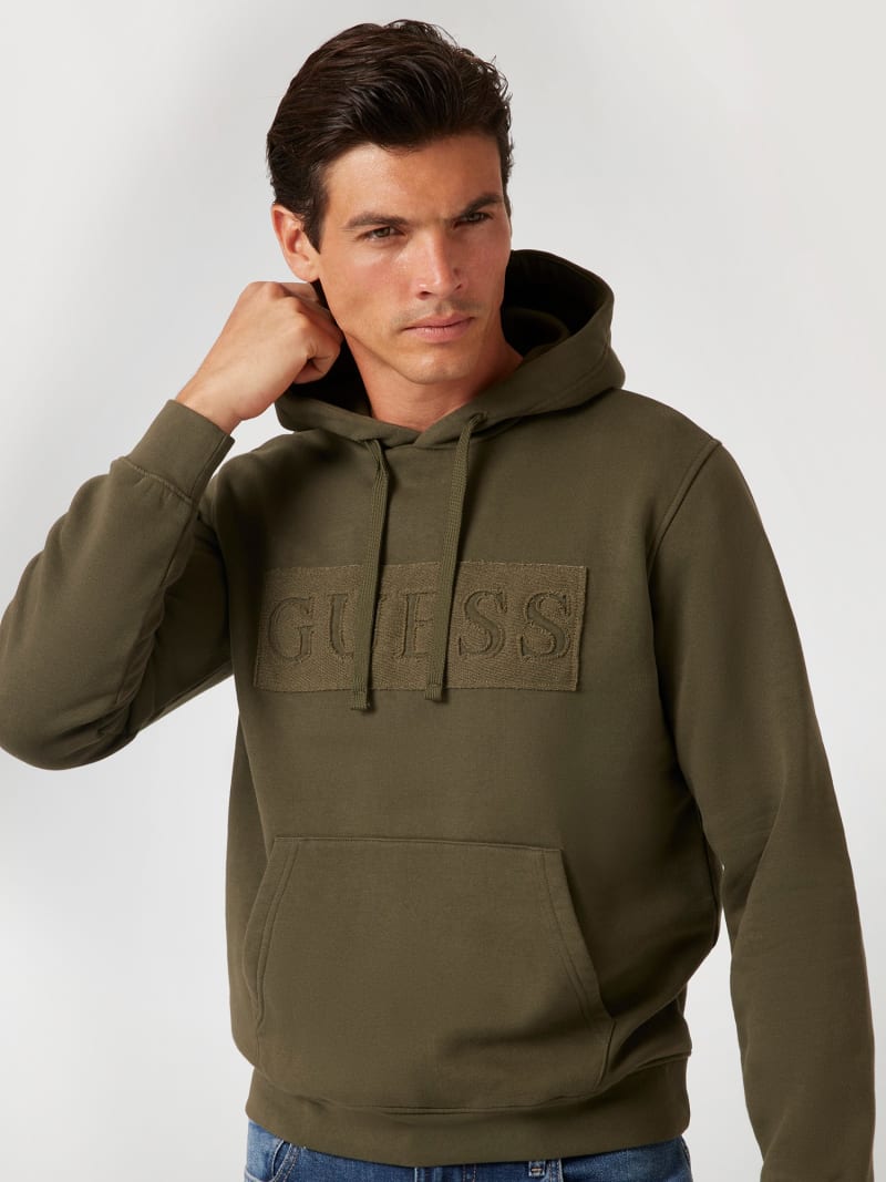 Green guess hoodie clearance