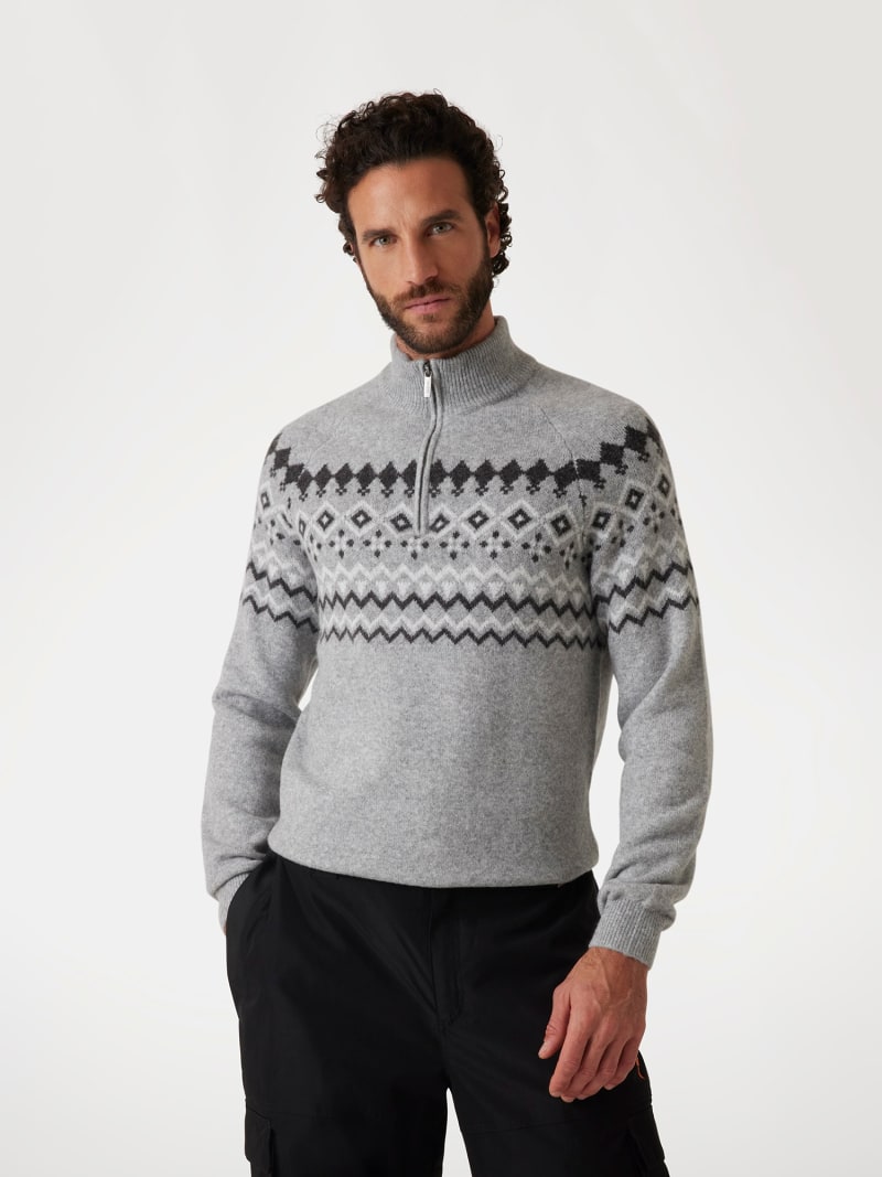 Nordic wool-blend half-zip sweater