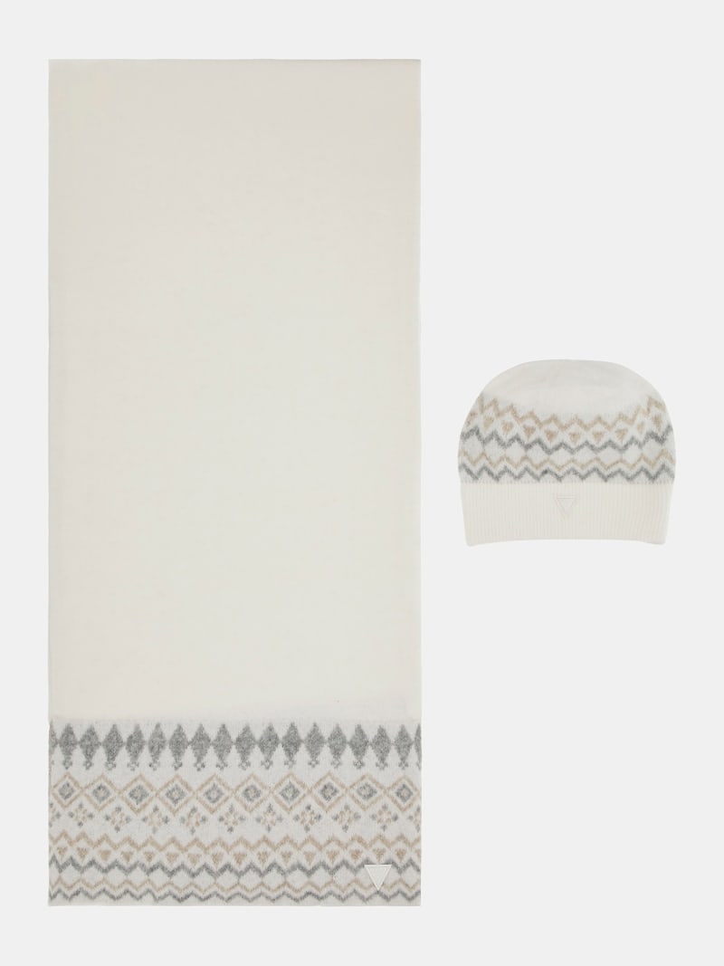 Wool blend beanie and scarf set
