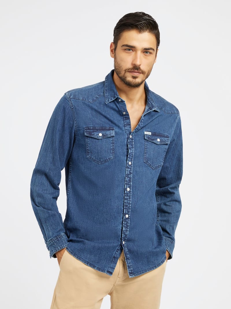 Slim fit denim shirt