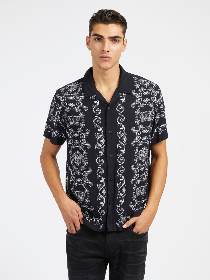 Chemise GUESS By MARCIANO Violet Seventies Stretch - Taille M, Occasion Très Bon état