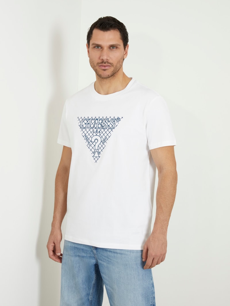 Üçgen logo nakış işlemeli tişört