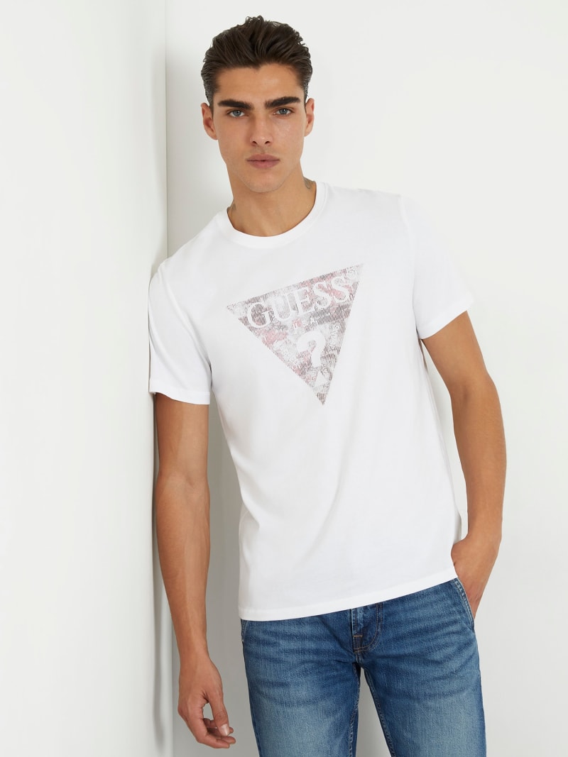 Stretch-T-Shirt mit Logodreieck