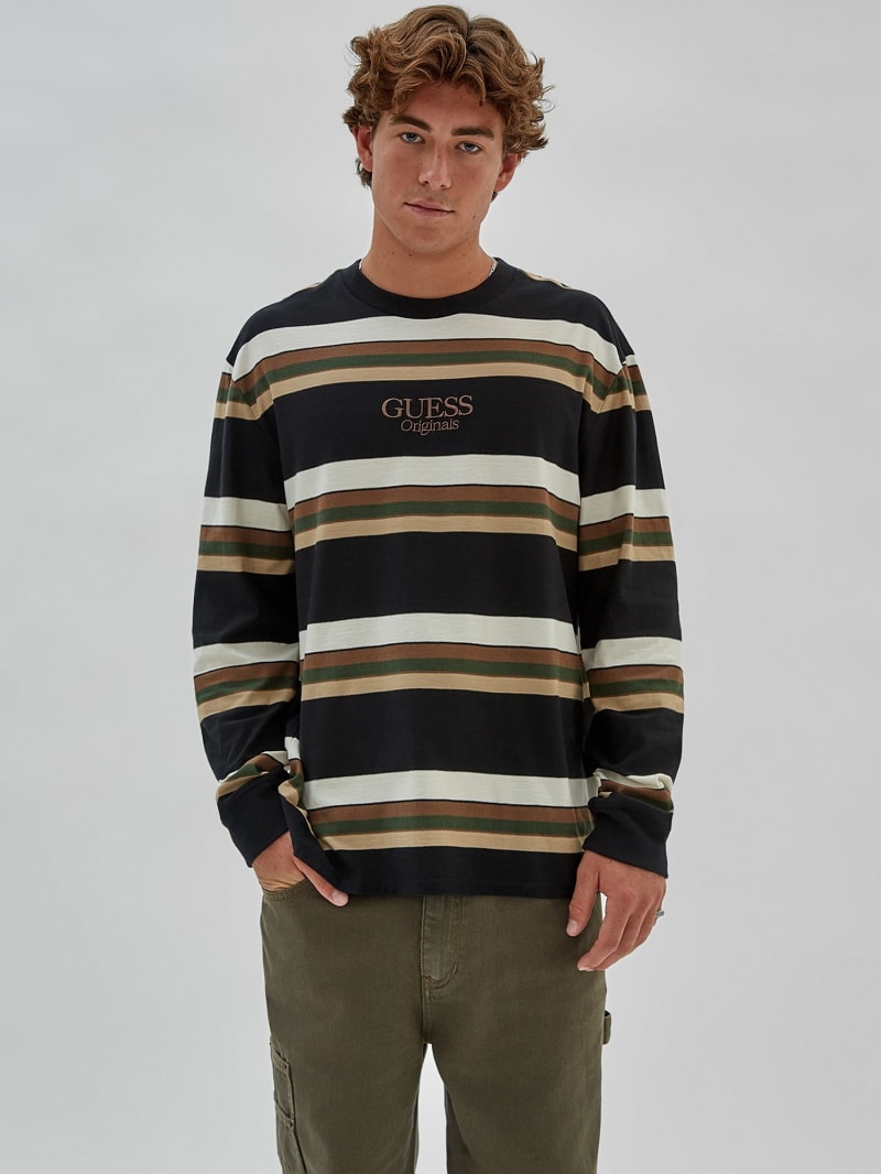 Guess striped hot sale top womens