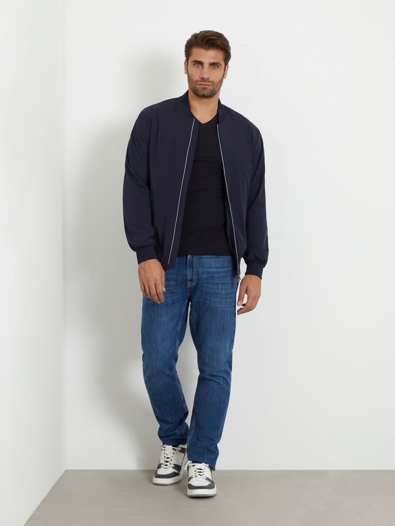Guess blue bomber jacket discount