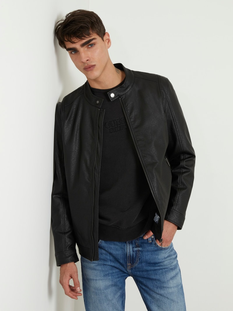 Faux leather biker jacket