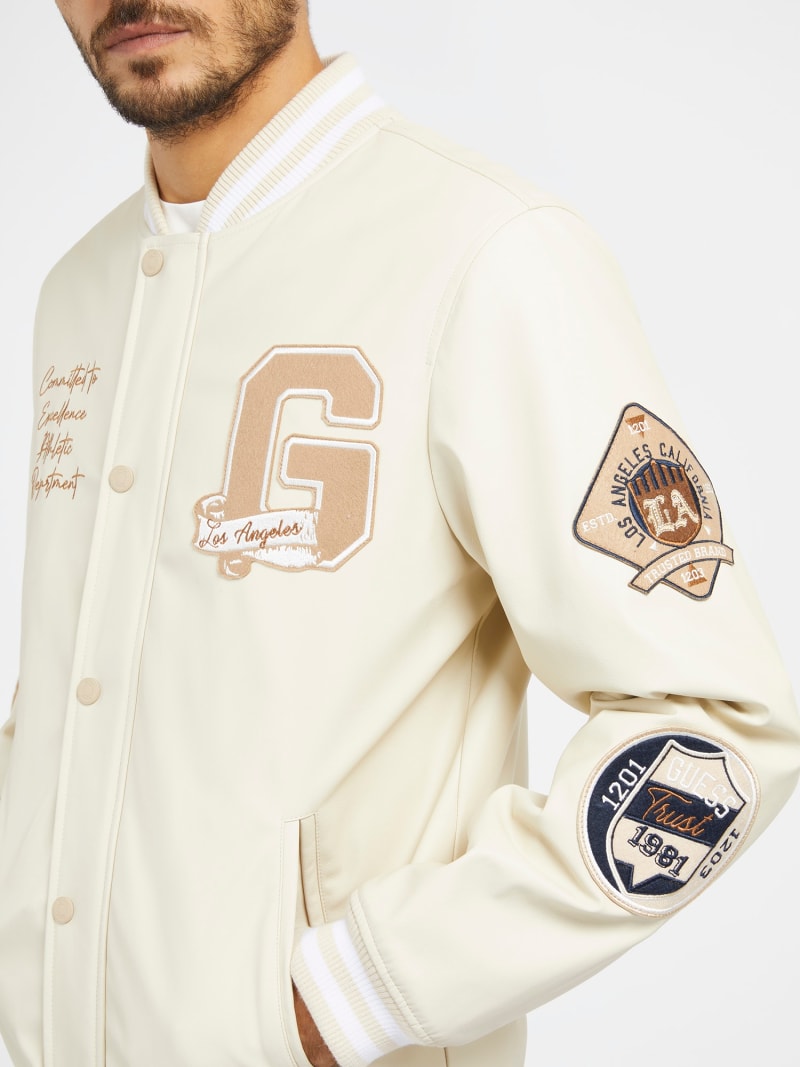 Guess white bomber best sale jacket