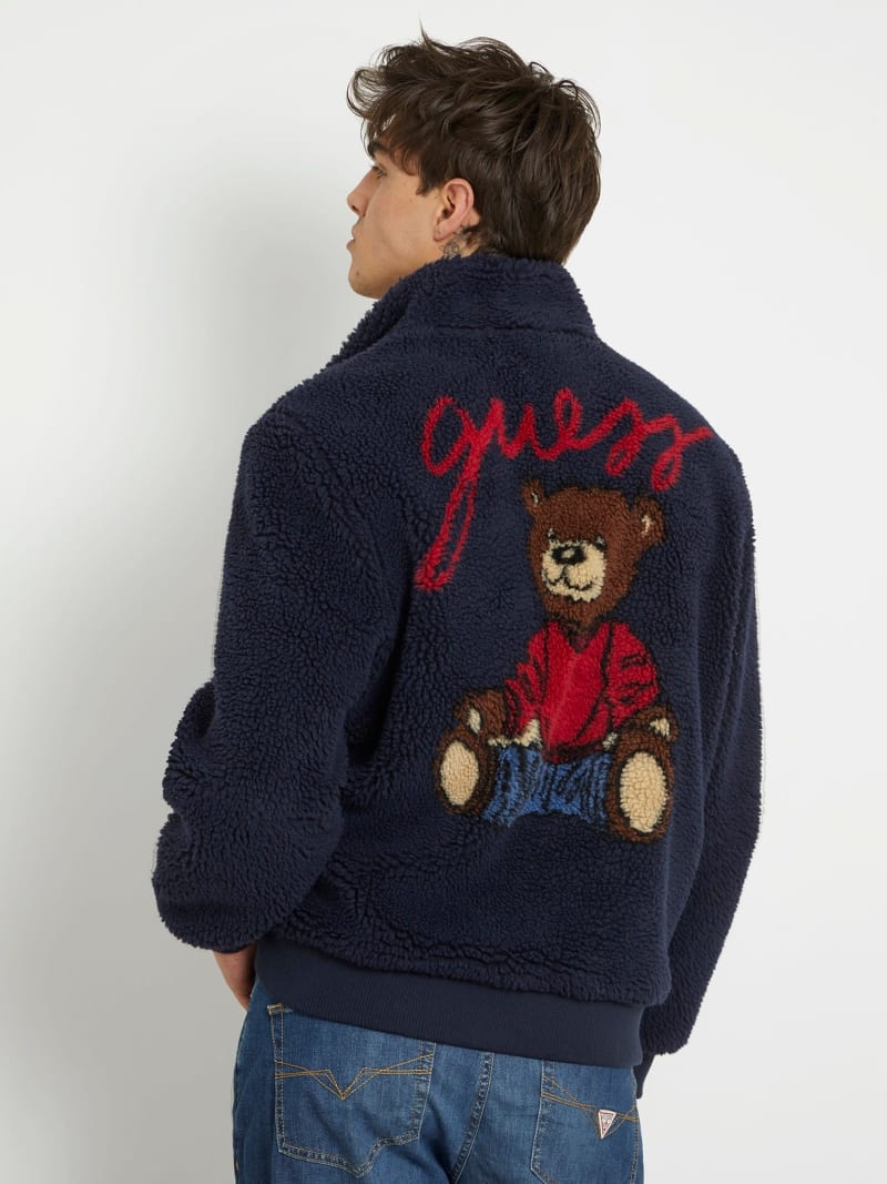 Giacca in sherpa con patch posteriore