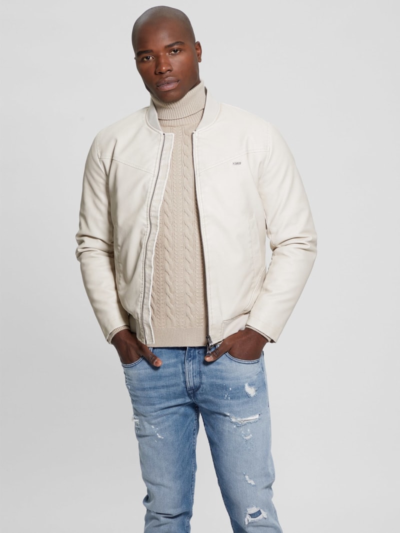 Guess leather bomber jacket top