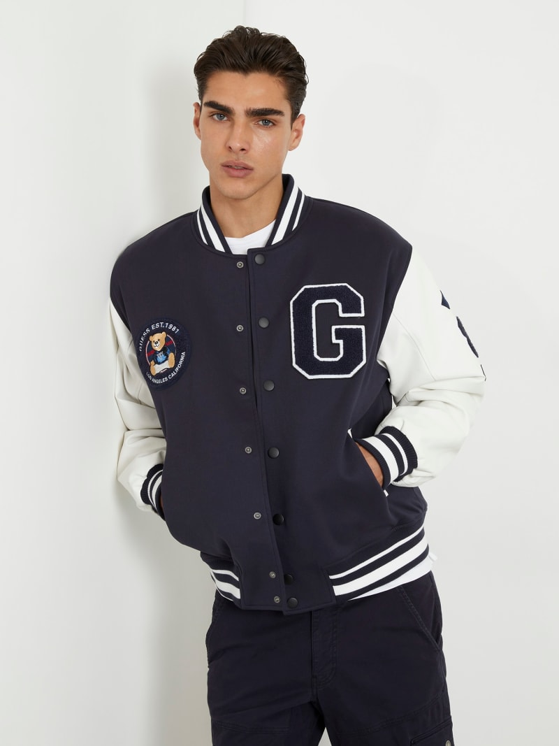 Chaqueta bomber con parches