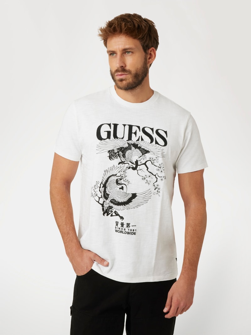 GUESS T shirt met print voorkant Heren