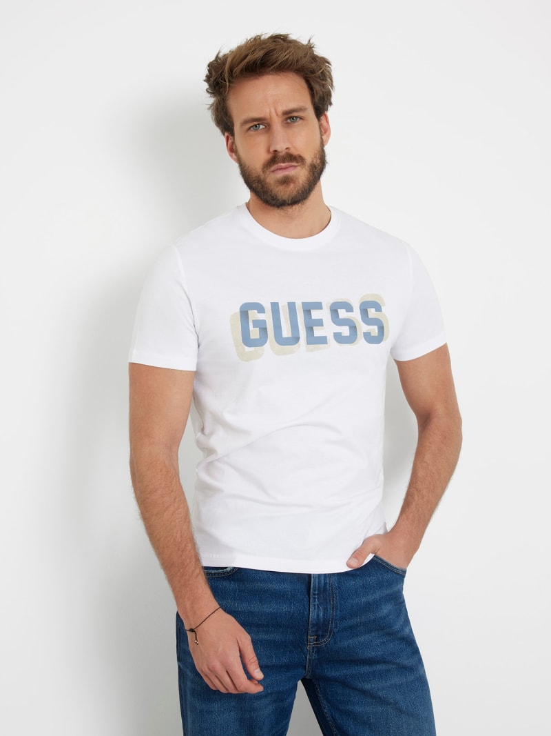 GUESS Camiseta con logotipo frontal Hombre