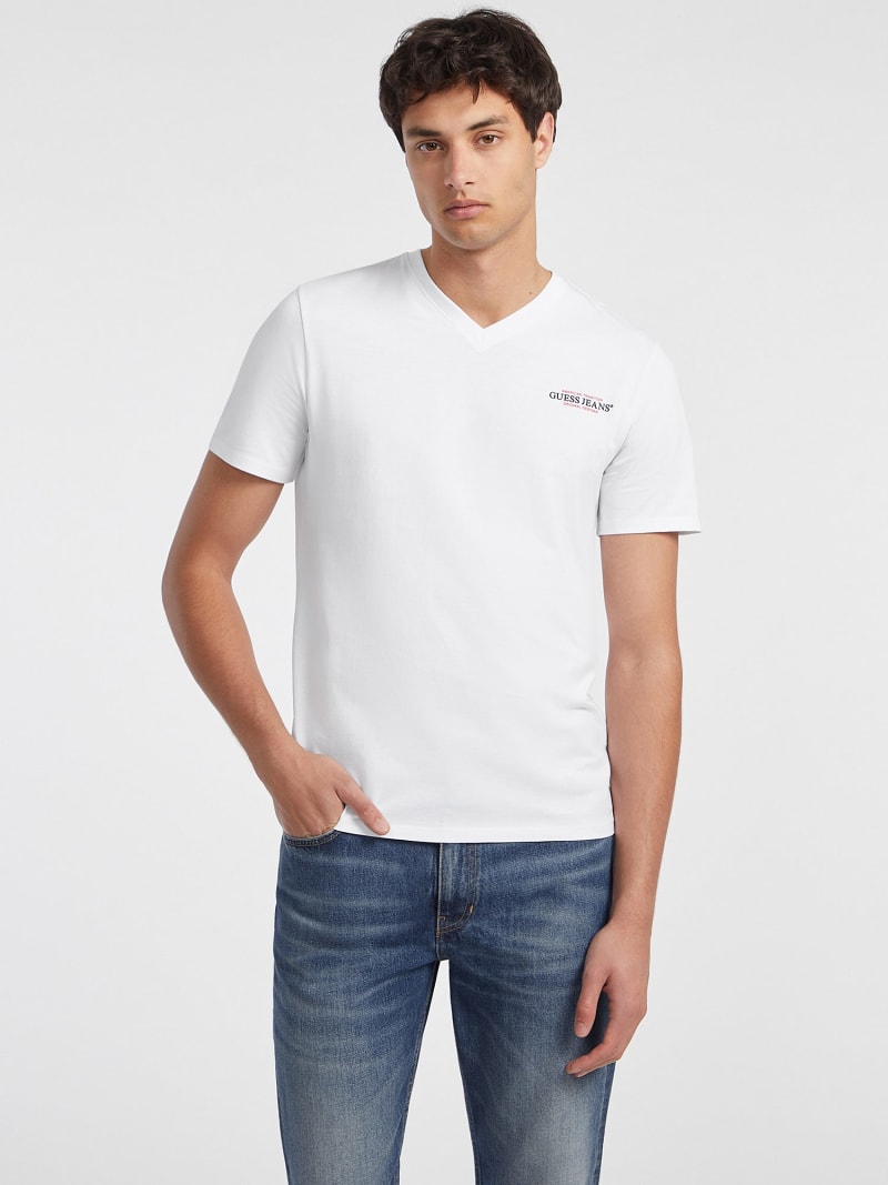 Strak American Tradition T shirt met v hals