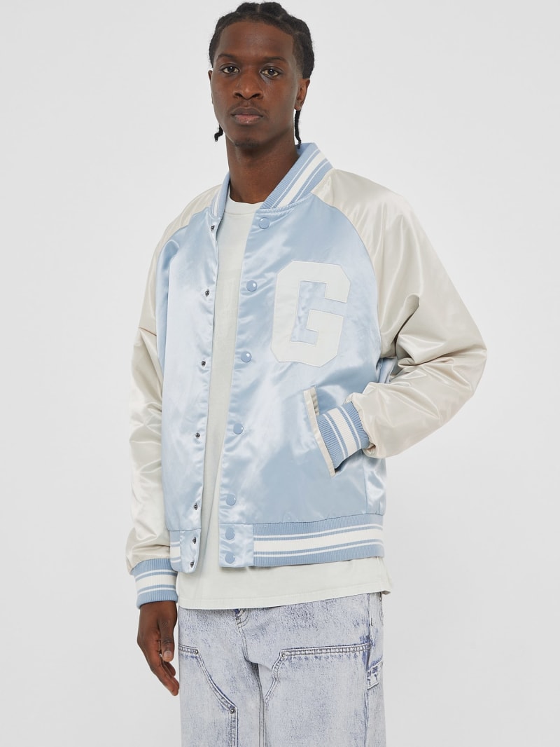Satin varsity jacket mens shop