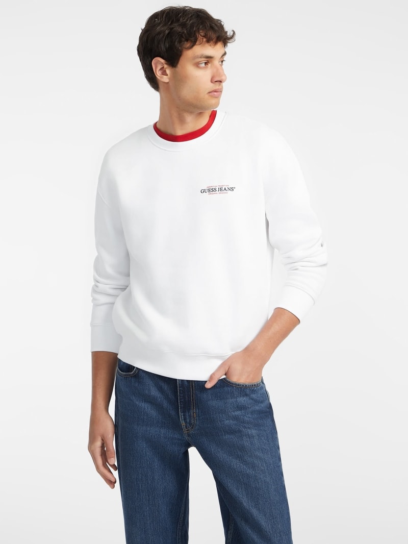 Guess jeans white sweatshirt on sale