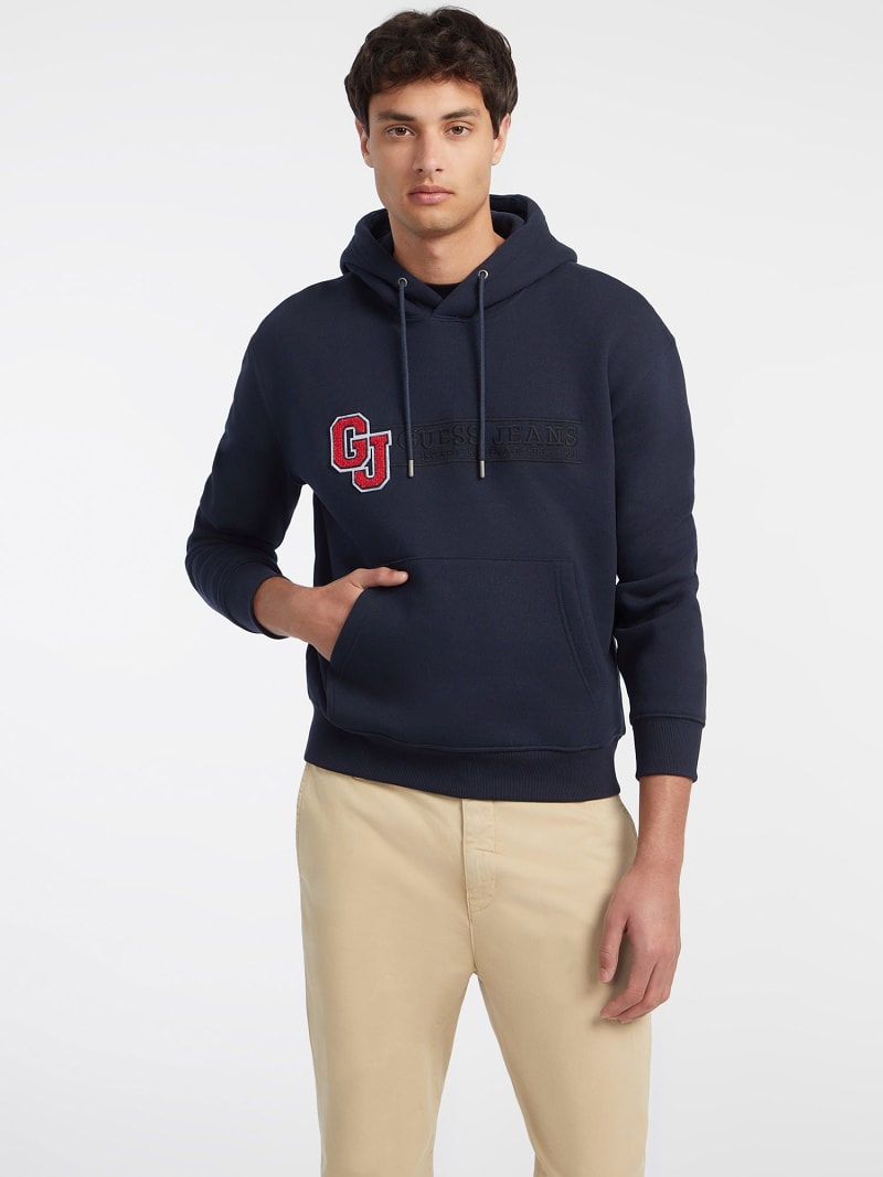 Sweat shirt a capuche ecusson logo