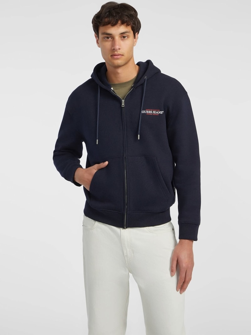 Blue guess hoodie hot sale