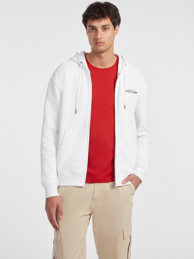 White guess hoodie mens on sale