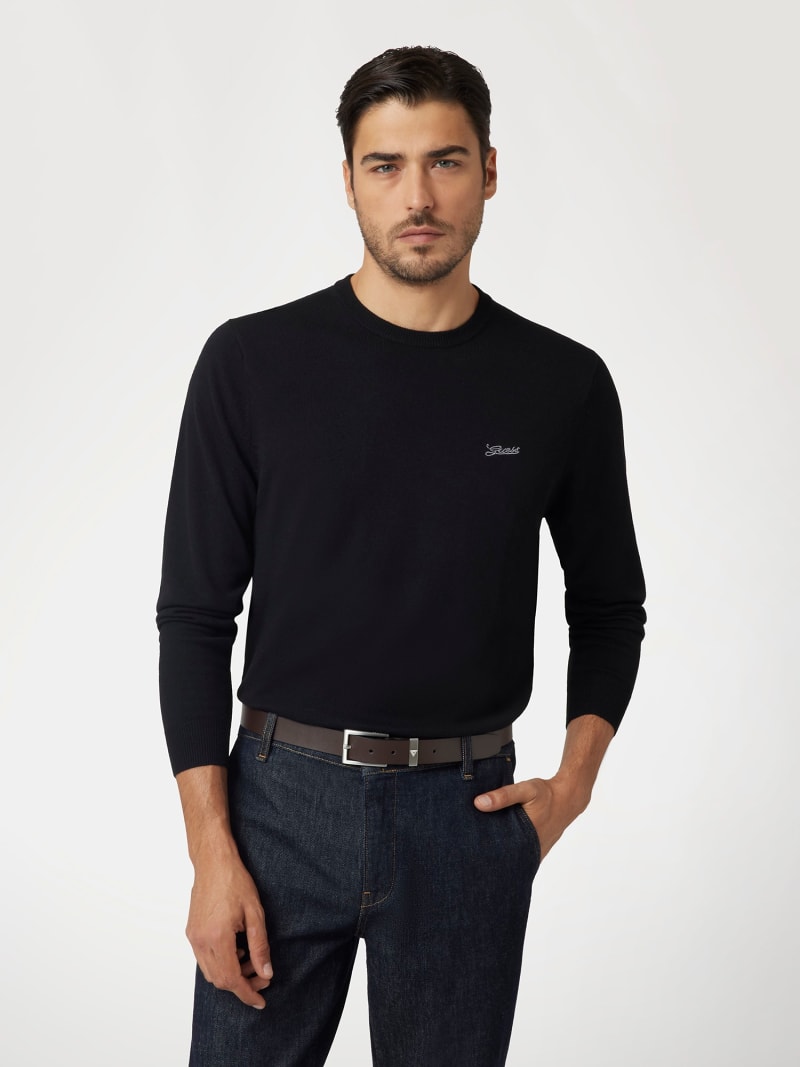 Crew neck wool blend sweater