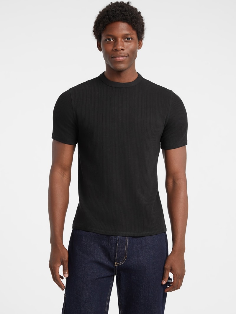 DIFFERENT IS OK Ribbed Cut-out シズニルック GUESS® Slim Rib-Knit t-shirt