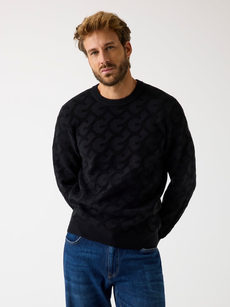 GUESS® Maglione logo jacquard a sbalzo Uomo