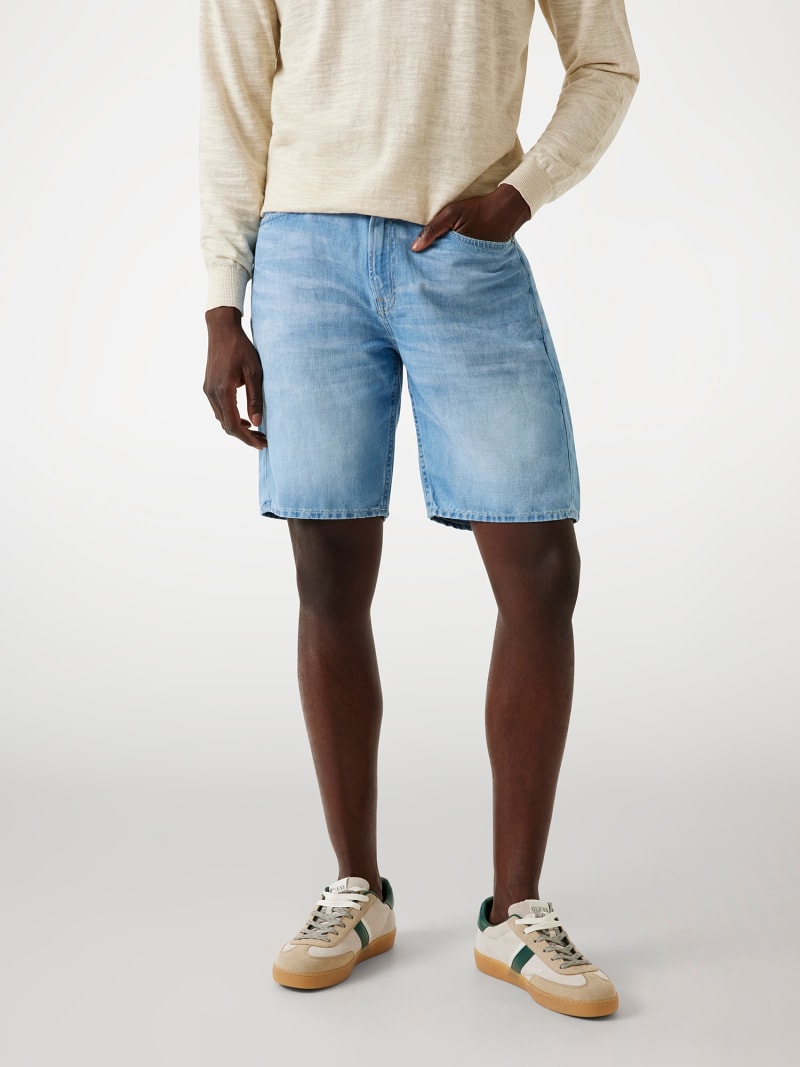 GUESS Men's Rodeo Denim Shorts - Abstract Design, 5-Pocket, Regular Fit, Button & Zipper - View #13